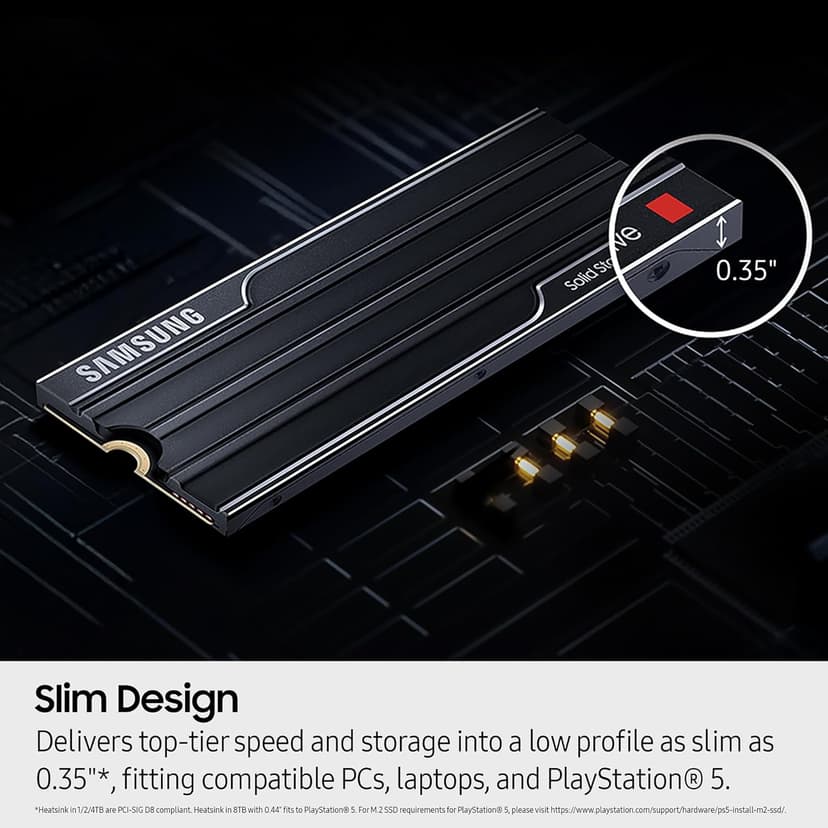 Samsung SSD 9100 PRO with Heatsink 2TB, PCIe 5.0x4 M.2 2280, Seq. Read Speeds Up to 14,800/13,400 MB/s, Best for AI Computing, Gaming, and Heavy Duty Workstations (MZ-VAP2T0CW)