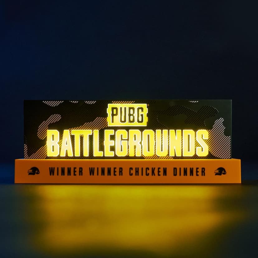 PUBG: Battlegrounds Logo Light, Official License, LED Light for Living Room or Office, Compatible Mobile, Xbox, PS5 and PC, Gift Idea