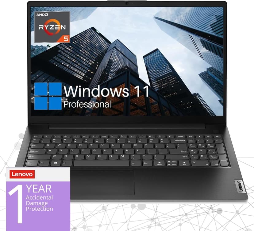 Lenovo V15 Gen 4 Business Laptop, 15.6" FHD Screen, AMD Ryzen 5 5500U, 24GB RAM, 1TB SSD, Webcam, HDMI, Wi-Fi, Windows 11 Pro, Black