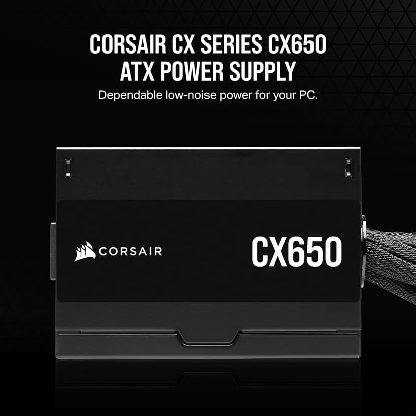 CORSAIR CX650 80 Plus Bronze Non Modular Low-Noise ATX 650 Watt Power Supply - NA - Black