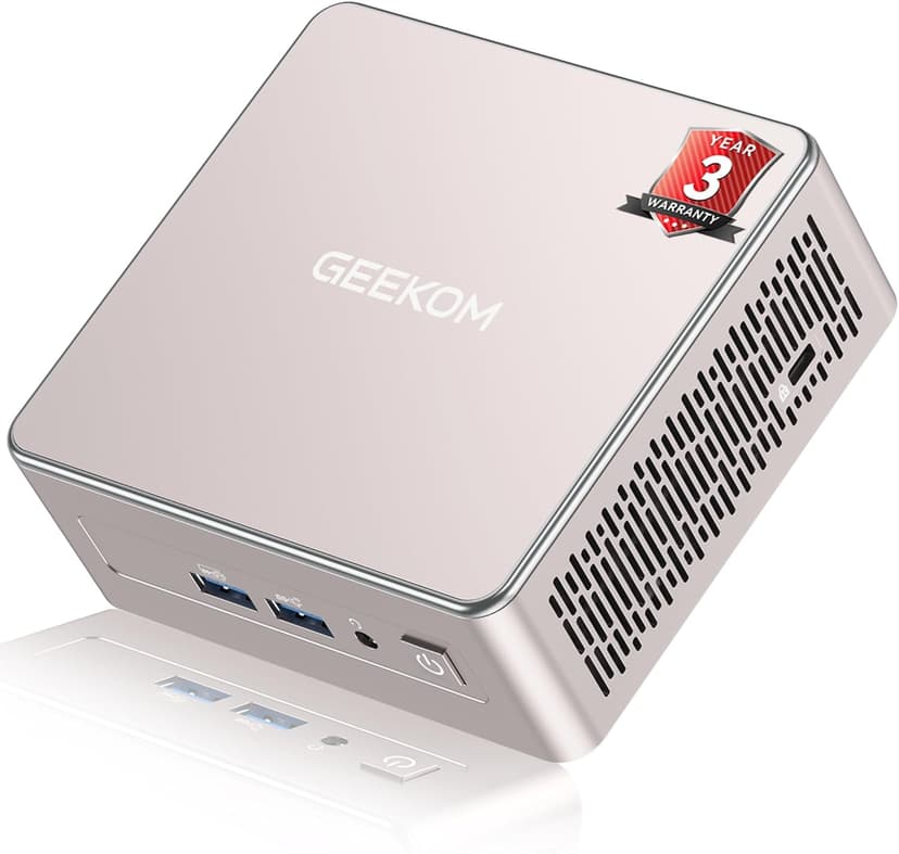 GEEKOM A5 2025 Edition Mini PC, AMD Ryzen 5 7430U, 16GB RAM & 512GB M.2 NVMe SSD, Windows 11 Pro Desktop Computer Support 8K UHD/Wi-Fi 6/Bluetooth 5.2/USB 3.2