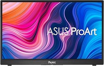 ASUS ProArt Display 14” 1080P Portable Touchscreen Monitor (PA148CTV) - Full HD, IPS, 100% sRGB/Rec.709, Color Accuracy ΔE < 2, Calman Verified, USB-C Power Delivery, Micro HDMI, Tripod Socket,Black