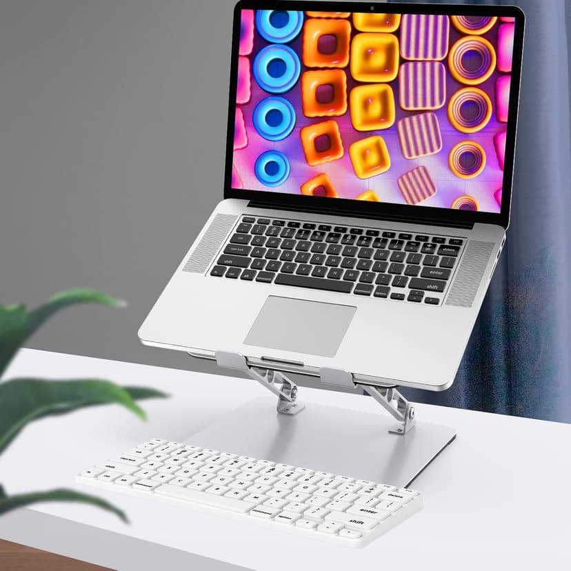 Laptop Stand for Desk, Adjustable Laptop Riser, Metal Foldable Computer Stand Holder Portable Notebook Mount, Ventilated Cooling Notebook Stand Compatible with 10-15.6” Laptops