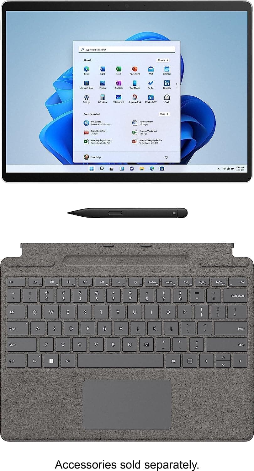 Microsoft Surface Pro X - 13" Touchscreen - Microsoft SQ® 1 - 8GB Memory - 256GB SSD - WiFi - Platinum (Latest Model)
