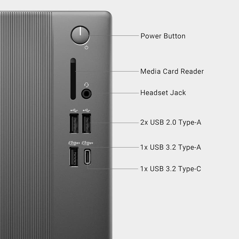 Dell Tower Desktop ECT1250 - Intel Core Ultra 7-265 Processor, Intel UHD Graphics, 16GB DDR5 5600MT/s Memory, 1TB M.2 SSD, 3.0 SD Card Reader, Wired Keyboard and Mouse, Basic Onsite Service