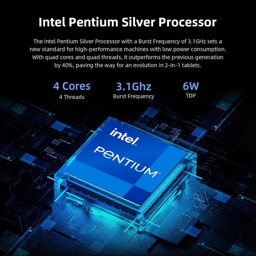 2-in-1 Detachable Touch Screen Laptop, 8GB DDR4 RAM, 128GB SSD, 10.1" Win 11 Tablet with Keyboard, Pentium N5030 (Up to 3.1GHz), Dual-Band WiFi, Bluetooth, USB 3.0, Dual Camera, White