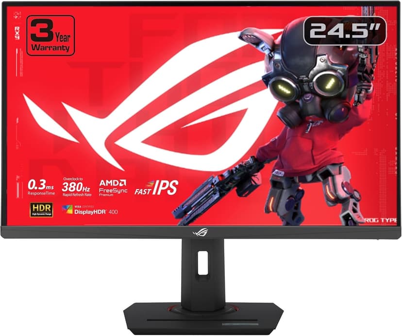 ASUS ROG Strix 25” (24.5” viewable) Esports Gaming Monitor (XG259QNS) - Full HD, 380Hz, 0.3ms, Fast IPS, Extreme Low Motion Blur Sync, FreeSync Premium, DisplayWidget, Ergonomic, 3 yr Warranty