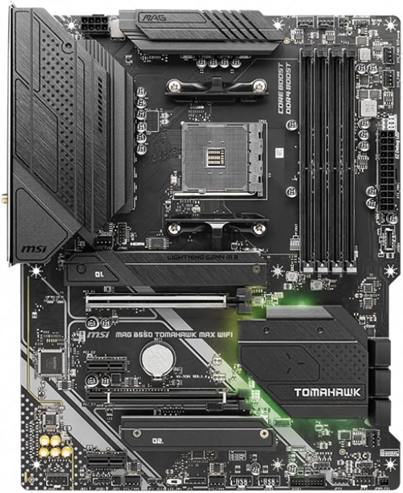 MSI MAG B550 Tomahawk MAX WiFi Gaming Motherboard (AMD Ryzen 5000 Series, AM4, DDR4, PCIe 4.0, SATA 6Gb/s, M.2, USB 3.2 Gen 2, HDMI/DP, Wi-Fi 6E, Bluetooth 5.2, 2.5Gbps LAN, ATX)