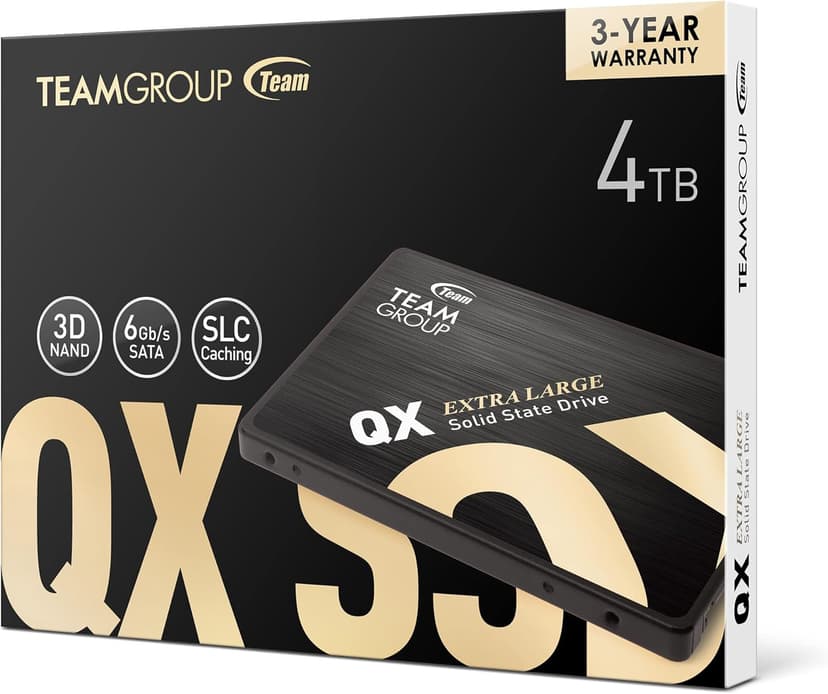 TEAMGROUP QX 4TB 3D NAND QLC 2.5 Inch SATA III Internal Solid State Drive SSD R/W Speed up to 560/500 MB/s 1000TBW Laptop & PC Desktop T253X7004T0C101