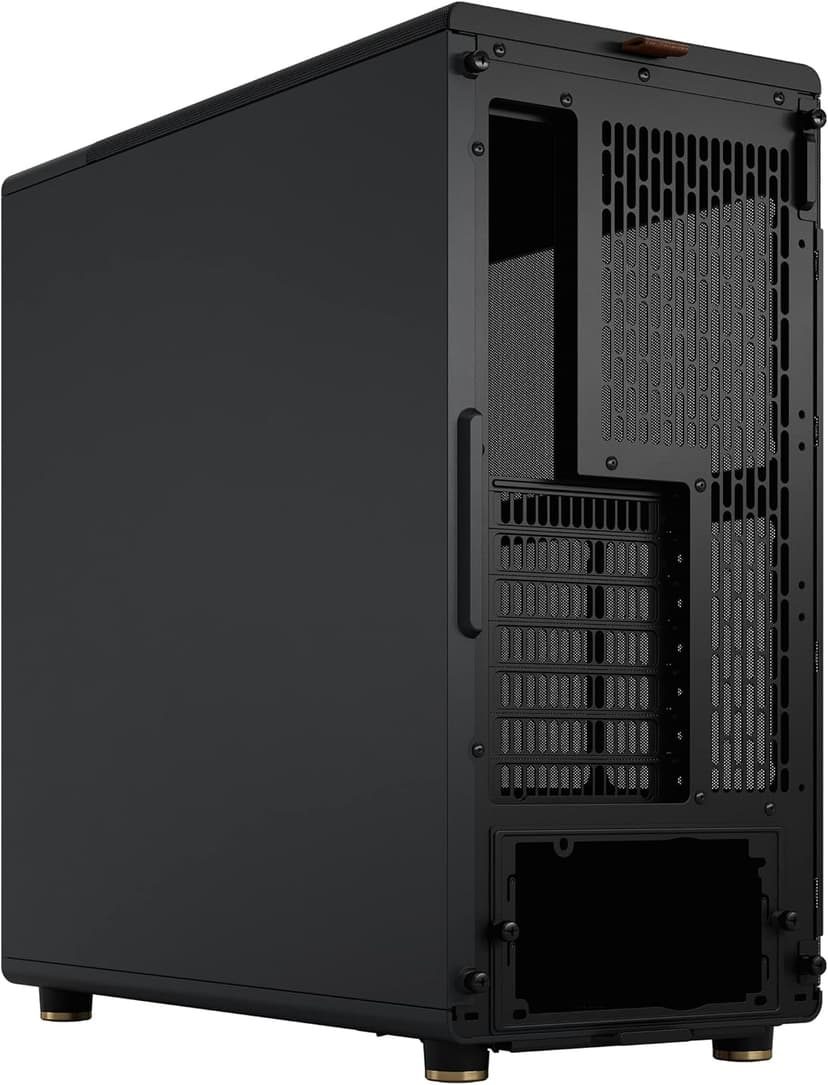 Fractal Design North - Genuine Walnut Wood Front - Mesh Side Panels - Two 140mm Aspect PWM Fans Included - Type C USB - ATX Airflow Mid Tower PC Gaming Case,Charcoal Black