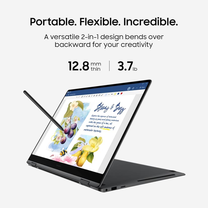 SAMSUNG 16” Galaxy Book5 Pro 360 Copilot+ PC, AI Business Laptop, Windows 11 Pro, Intel Core Ultra 7 Processor 258V, 3K AMOLED Touchscreen, 32GB / 1TB, 120HZ, 2025 Model NP964QHA-KG2US, Gray