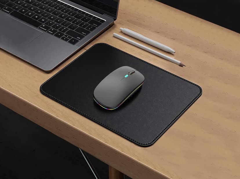 Wireless Bluetooth Mouse Rechargeable Laptop Mice with LED Lights Silent Slim Use(BT5.2 and 2.4G Portable USB) Dual Mode Computer Mouse for Laptop/iPad/Tablet/Apple/Computer/Mac (Grey)