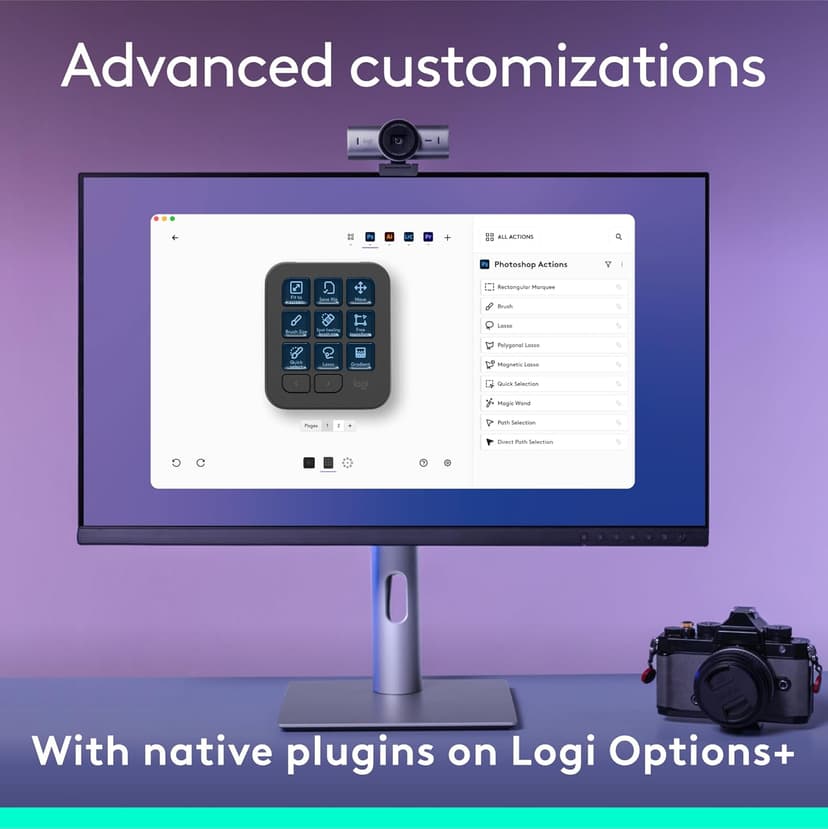 Logitech MX Creative Console, 9 Customizable LCD Keys, Stream Deck Accessories, Control Dial for Graphic Design, Adobe, Zoom, Spotify - Graphite, 3-Month Adobe Creative Cloud Membership