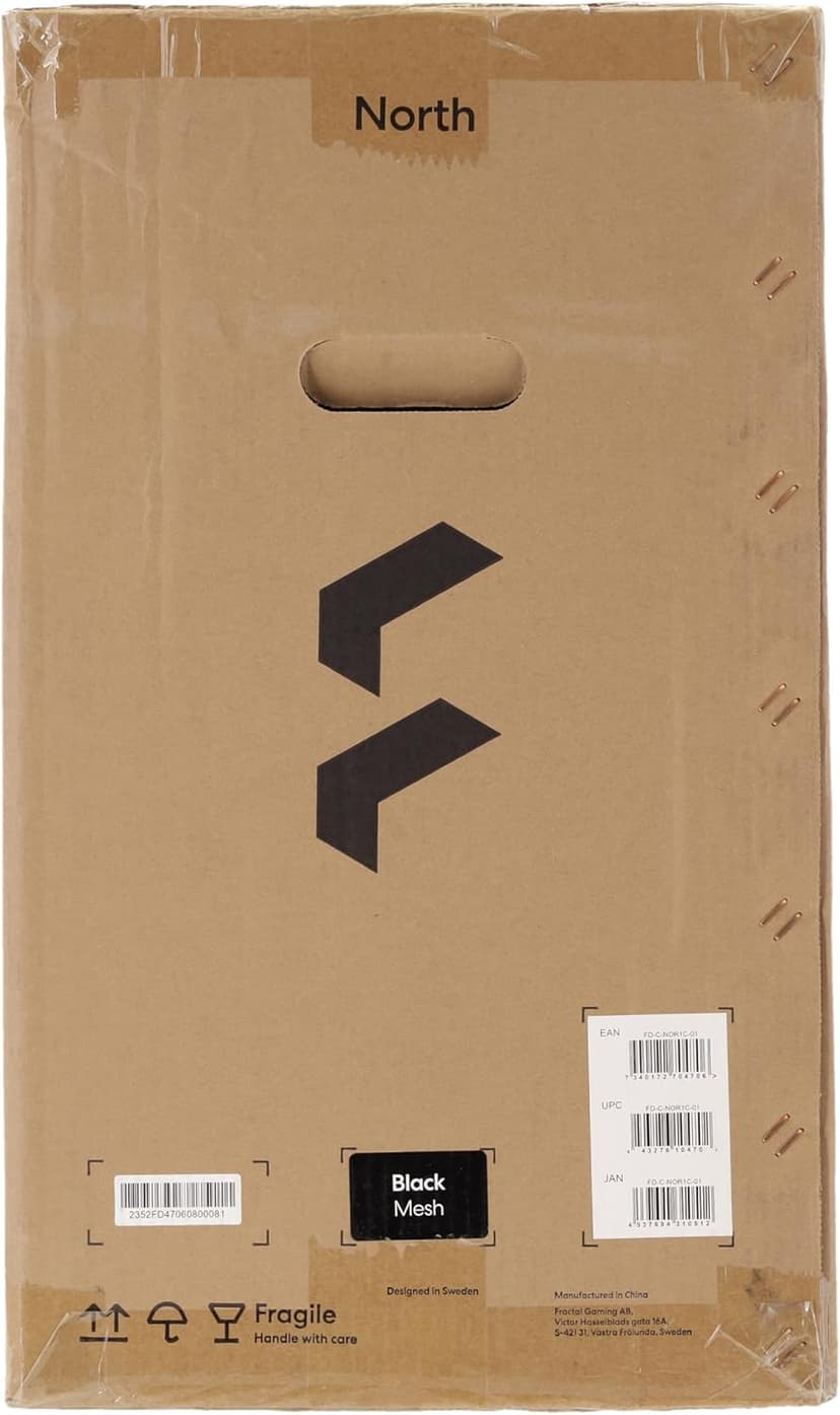 Fractal Design North - Genuine Walnut Wood Front - Mesh Side Panels - Two 140mm Aspect PWM Fans Included - Type C USB - ATX Airflow Mid Tower PC Gaming Case,Charcoal Black