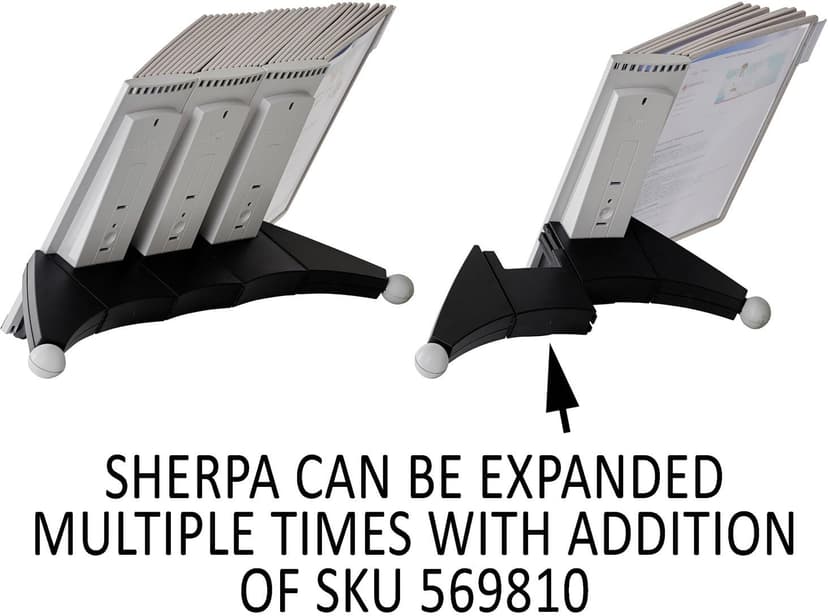 Durable Desktop Reference System with 10 Double-Sided Panels - Letter-Size 8.5" x 11" Inches - Gray SHERPA Design - Desk Reference Organizer