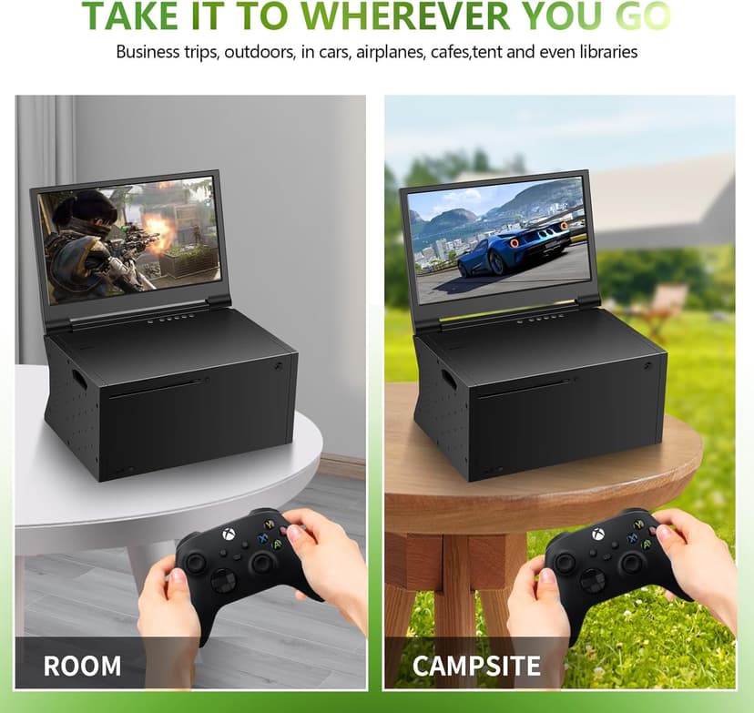 G-STORY 14‘’ Portable Monitor for Xbox Series X 4K Portable Gaming Monitor IPS Screen for Xbox Series X（not Included） with Two HDMI, HDR, Freesync Game Mode Travel (14“&4K for Xbox Series X)