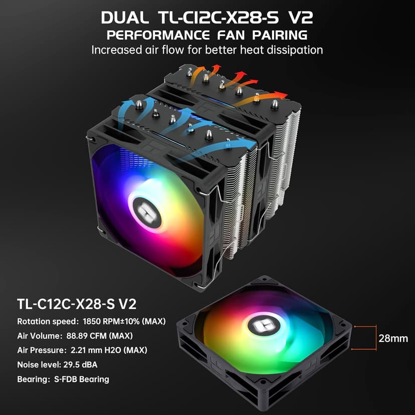 Thermalright Peerless Assassin 120 SE V2 CPU Air Cooler - 6 Heat Pipes AGHP GEN 5.0 Technology | 1850RPM PWM 120mm Fans, for Intel 1851/1700/115X/1200, AMD AM4/AM5