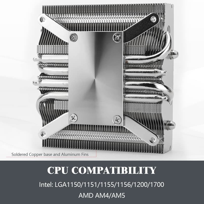 Thermalright AXP90-X53 Black Low Profile ITX CPU Air Cooler, 53mm Height, TL-9015B Slim PWM Fan ITX CPU Heatsink Cooler, AGHP Technology, for AM4/ AM5/Intel 1700/1150/1151/1200/1851(Black)