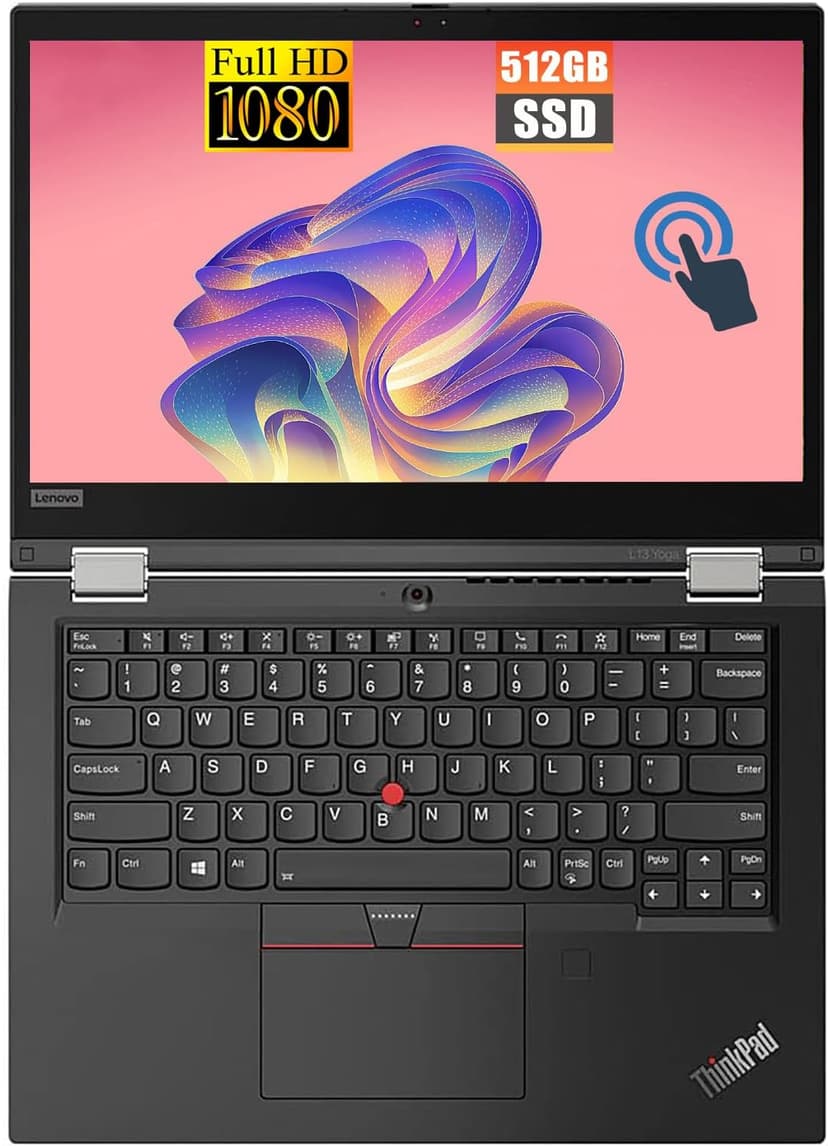 Lenovo ThinkPad L13 Yoga 2 in113.3 FHD Touchscreen Laptop, Core i5-10310 up to 4.4GHz, 16GB DDR4 RAM, 512GB SSD, Stylus Pen, WiFi, Win10 Pro (Renewed)