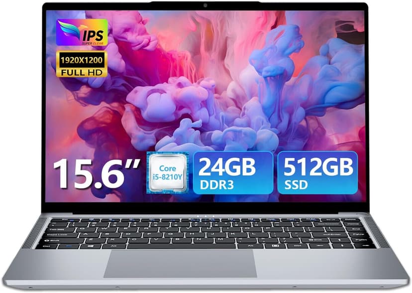Gaming Laptop i5, 15.6 inch Laptops, Laptop Computer Up to 3.60GHZ, Traditional Laptops Computers for 24GB RAM 512GB SSD, Business Lap top Full HD 1920X1200 Display 180 Angle Opening WIFI 5 Win 11 Pro