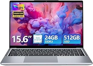 Gaming Laptop i5, 15.6 inch Laptops, Laptop Computer Up to 3.60GHZ, Traditional Laptops Computers for 24GB RAM 512GB SSD, Business Lap top Full HD 1920X1200 Display 180 Angle Opening WIFI 5 Win 11 Pro