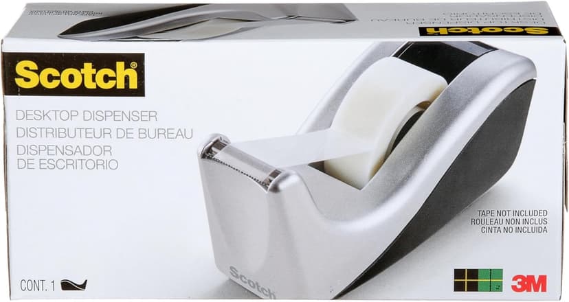 Scotch Desktop Tape Dispenser, Silvertech Two-Tone (C60-ST)