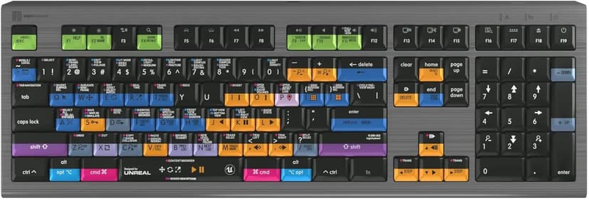 Logickeyboard Backlit Designed for Unreal Engine 5 on Mac • p/n LKB-UNREAL-A2M-US