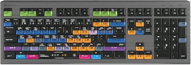 Logickeyboard Backlit Designed for Unreal Engine 5 on Mac • p/n LKB-UNREAL-A2M-US