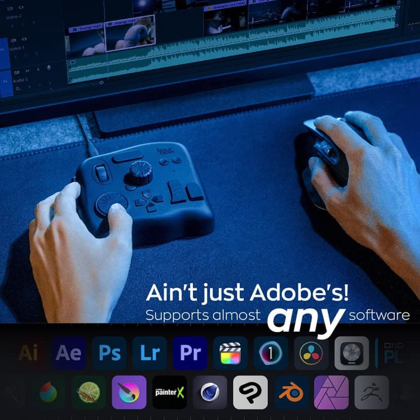 TourBox NEO - Custom Controller for Photo Video Editing, Color Grading, Illustration, MacOS/Windows, Photoshop Lightroom Davinci Resolve After Effects Premiere Final Cut Pro Programmable Keyboard