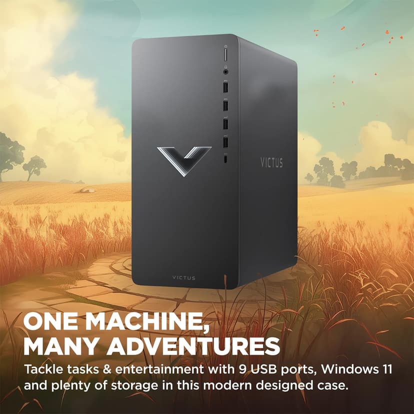 HP Victus 15L i7 RTX 4060 Premium Gaming Desktop, Intel i7-14700F (Beats i9-12900F), GeForce RTX 4060, 32GB RAM, 1TB SSD, RJ-45, DisplayPort, Wi-Fi 6, W11P, Black Bundle with Adata 512 External SSD
