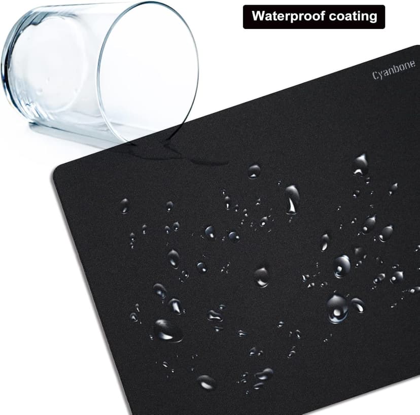 Mini Mouse Pad Small Size 2 Pack, Portable Mouse Pad for Laptop Waterproof, Cute Travel Mousepad Black with Non Slip Rubber Base for Wireless Mouse - 5.5 x 7 Inch
