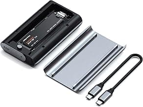 Satechi M.2 Enclosure – USB4 NVMe SSD Pro Enclosure, 40Gbps, up to 16TB, Aluminum Enclosure with Silicone Pin, Polycarbonate Casing, USAP SSD Trim for Sizes 2280/2260/2242/2230mm (SSD Not Included)