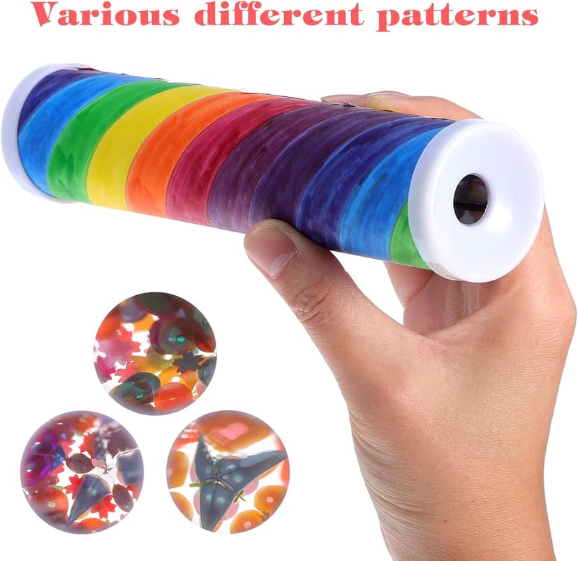 Totority Blank DIY Kaleidoscope Making Kit for Kids - 15 Pcs Variety Tool, Preschool Classic Material for Teaching, White