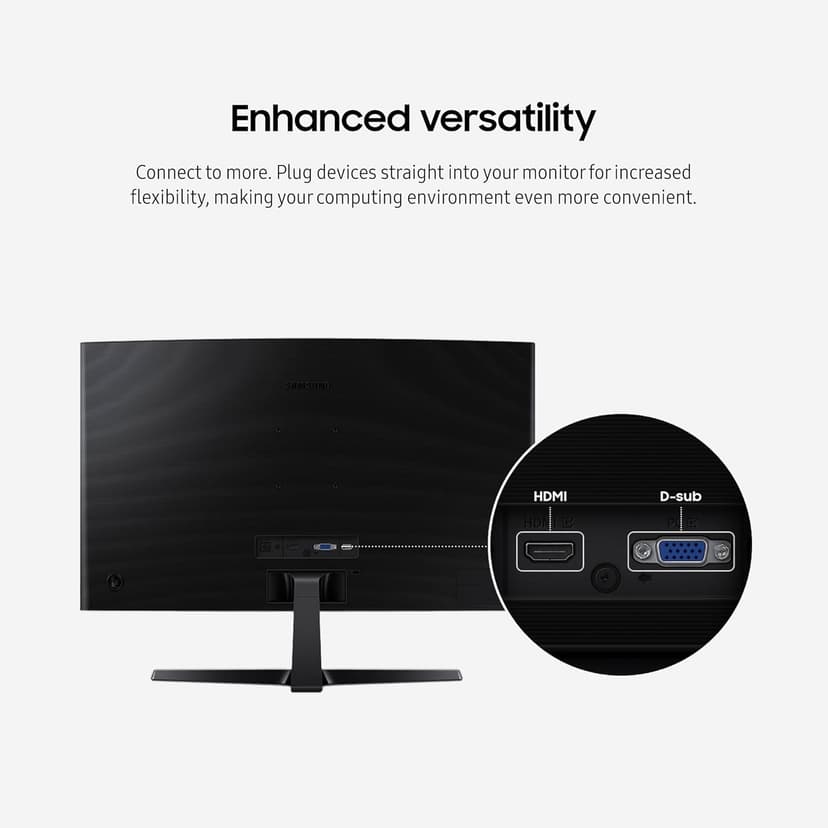 Samsung 24" Essential S3 (S36GD) Series FHD 1800R Curved Computer Monitor, 100Hz, Game Mode, Advanced Eye Comfort, HDMI and D-sub Ports, LS24D366GANXZA