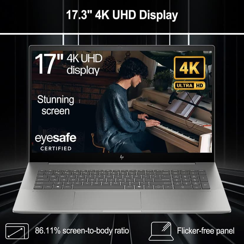 HP Envy 17.3" 4K Ultra 7 Business Laptop, 17.3" 4K UHD 3840 * 2160 Display, Intel Core Ultra 7 155H, 64GB DDR5 RAM, 2TB SSD, HDMI, Webcam, Backlit KB, Wi-Fi 7, W11P, Adata 512 External SSD Bundle