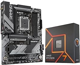 INLAND AMD Ryzen 7 7700X 8-Core 16-Thread AM5 5.4 GHz Unlocked Desktop Processor Bundle with GIGABYTE B650 AORUS Elite AX AM5 DDR5 ATX Gaming Motherboard