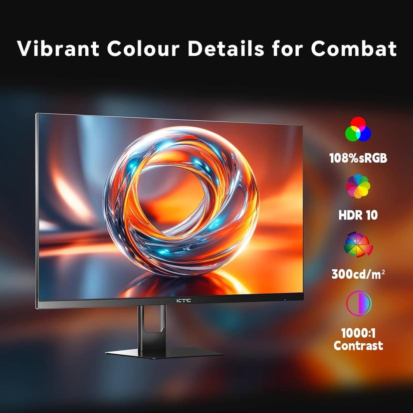 27 Inch Gaming Monitor 180Hz, Full HD 1920x1080 Fast IPS Computer Monitor, DP 1.4 & HDMI 2.1 Ports 1Ms FreeSync Frameless PC Gamer Monitor, HDR, VESA Mount, H27F22