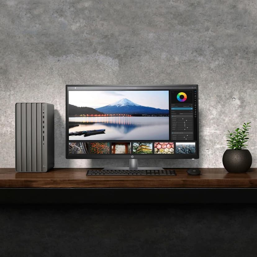 HP Envy Intel i7 Premium Tower Desktop, 32GB RAM, 1TB SSD, Wi-Fi 6, Windows 11 Pro, Black, with ADATA 512 External SSD Bundle