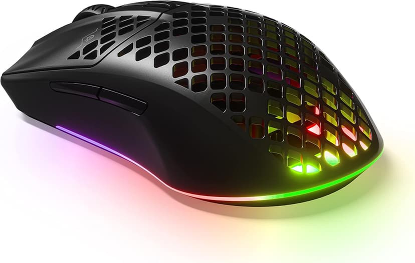 SteelSeries Aerox 3 Wireless - Super Light Gaming Mouse - 18,000 CPI TrueMove Air Optical Sensor - Ultra-Lightweight 68g Water Resistant Design - 200 Hour Battery Life – Onyx (Renewed)