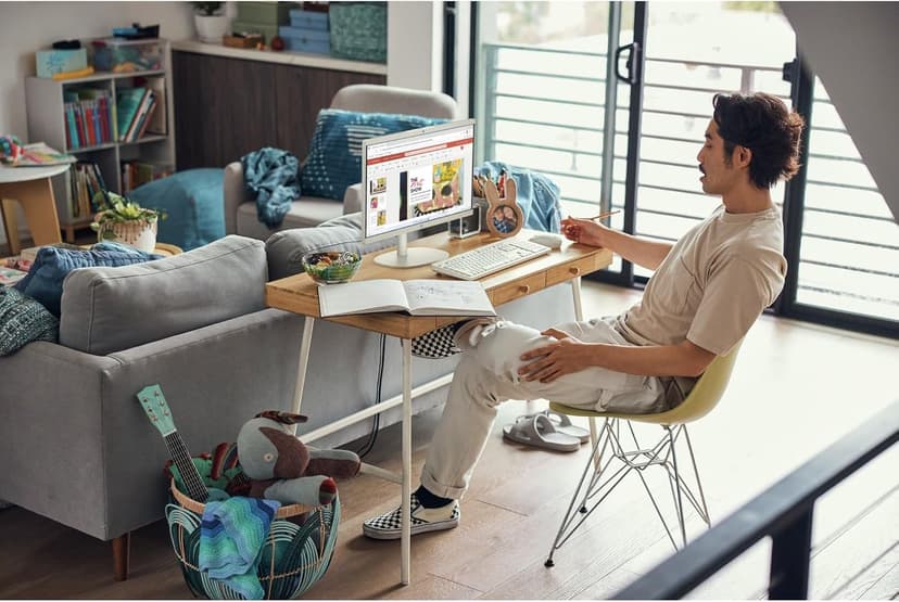 HP 22" All-in-One Desktop Computer for Home and School, Intel Quad-Core Processor (Beat i3-1110G4), FHD Display, 32GB DDR5 RAM, 640GB Storage, WiFi 6, Bluetooth, Business AIO, Windows 11 Pro(Renewed)