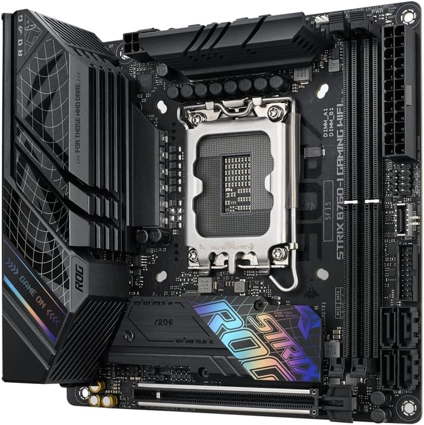 ASUS ROG Strix B760-I Gaming WiFi 6E Intel® B760(13th and 12th Gen)LGA 1700 mini-ITX motherboard,8 + 1 power stages,DDR5 up to 7600 MT/s, PCIe 5.0,2xM.2 slots,USB 3.2 Gen 2x2 Type-C,Aura Sync RGB
