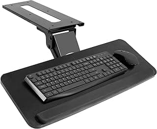 VIVO Adjustable Computer Keyboard & Mouse Platform Tray Ergonomic Under Table Desk Mount Drawer Underdesk Shelf (MOUNT-KB03B)