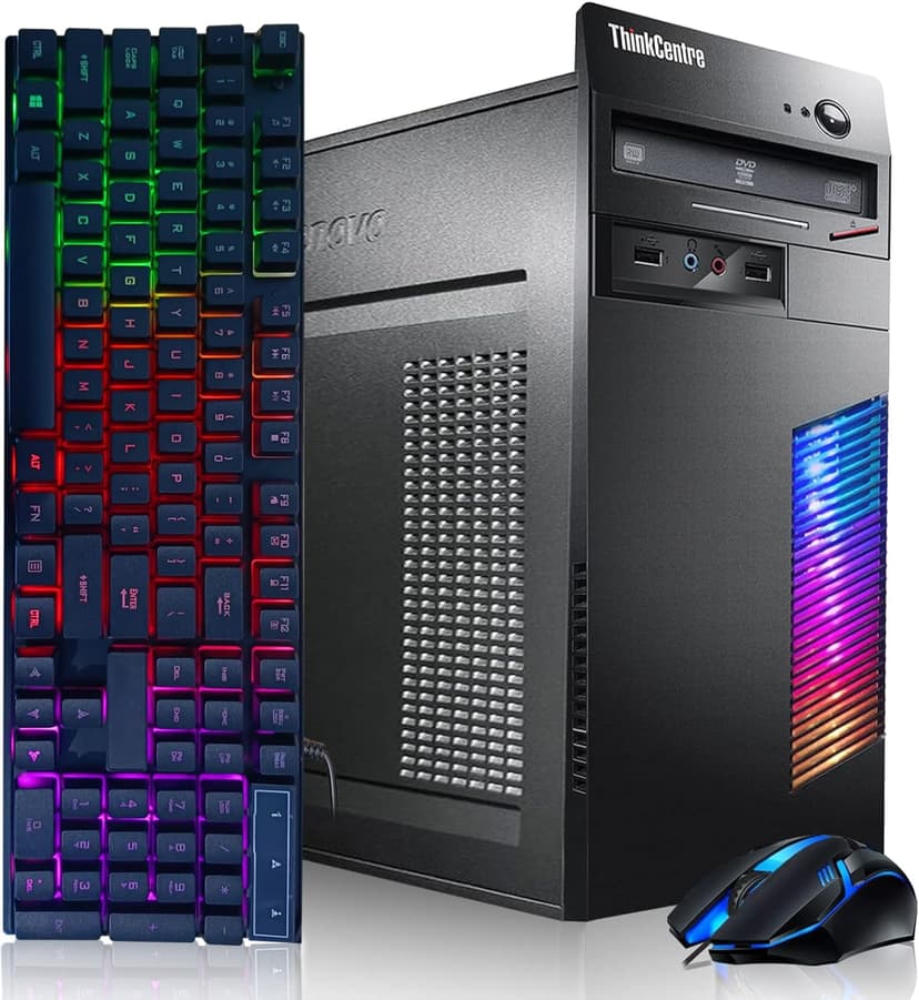 Lenovo Gaming PC Desktop Computer - Intel Quad I5 up to 3.6GHz, GeForce GTX 1660 Super 6G GDDR6, 16GB Memory, 256G SSD + 3TB, RGB Keyboard & Mouse, WiFi & Bluetooth 5.0, DVD, Win 10 Pro (Renewed)