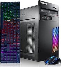 Lenovo Gaming PC Desktop Computer - Intel Quad I5 up to 3.6GHz, GeForce GTX 1660 Super 6G GDDR6, 16GB Memory, 256G SSD + 3TB, RGB Keyboard & Mouse, WiFi & Bluetooth 5.0, DVD, Win 10 Pro (Renewed)