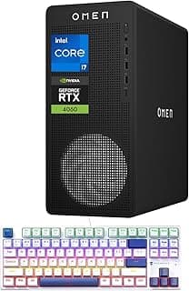 HP OMEN 16L i7 RTX 4060 Gaming Desktop, Intel i7-14700F(Beats i9-12900F), NVIDIA RTX 4060, 64GB DDR5 RAM, 2TB SSD, DP, RJ-45, Wi-Fi 6, Bundle with Machenike K500B-B87 Gaming Keyboard