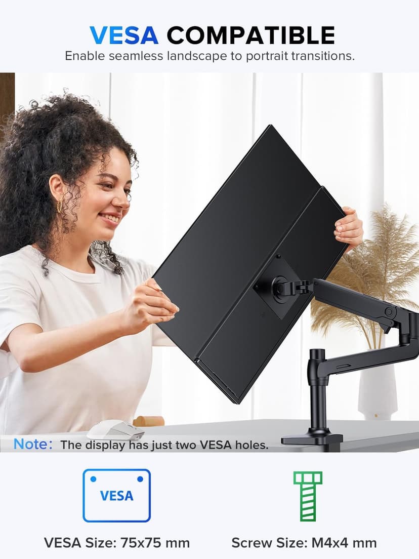 UPERFECT 2K 144Hz Portable Monitor Touchscreen 18" 2560x1600 QHD 100% DCI-P3 Laptop Monitor FreeSync HDR Gaming Monitor w/VESA & Stand 180°Adjustable, Slim Frameless Second Monitor for PC Phone