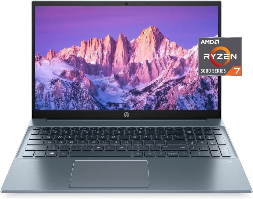 HP 2022 Pavilion 15.6" FHD 1080P IPS Laptop, 8-Core AMD Ryzen 7-5700U(Up to 4.3GHz, Beat i7-1180G7), 32GB RAM, 1TB NVMe SSD, Numpad, HDMI, WiFi, USB-A&C, Fast Charge, Audio by B&O, Win11