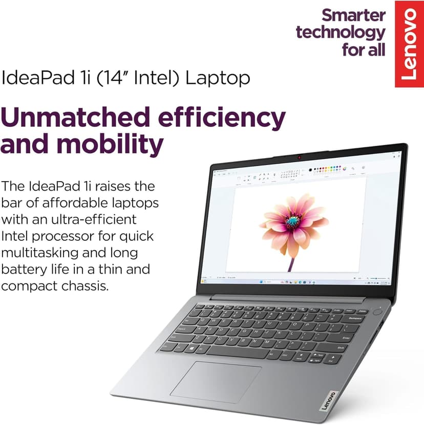 Lenovo IdeaPad 1i Laptop with Microsoft 365 Home and Business • 20GB RAM • 1TB Cloud Storage and 512GB SSD • Intel Core • 14 Anti-Glare Screen • WiFi-6 • 11HR Battery • Windows 11 • W/O Earbuds