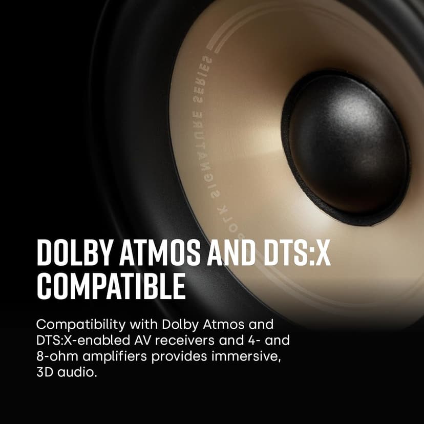 Polk Signature Elite ES10 Surround Loudspeaker - Hi-Res Audio Certified, Dolby Atmos & DTS:X Compatible, 1" Tweeter & 4" Woofer, Power Port Technology for Effortless Bass (Pair, Stunning Black)