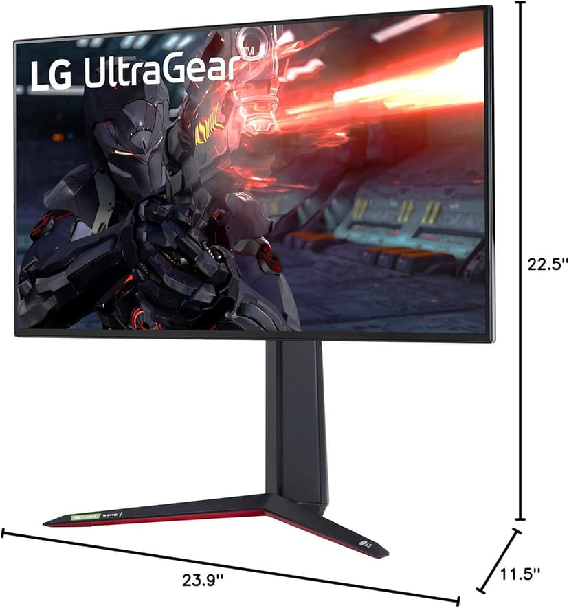 LG 27GN950-B UltraGear Gaming Monitor 27” UHD (3840 x 2160) Nano IPS Display, 1ms Response Time, 144Hz Refresh Rate, G-SYNC Compatibility, AMD FreeSync Premium Pro, Tilt/Height/Pivot Adjustable Stand